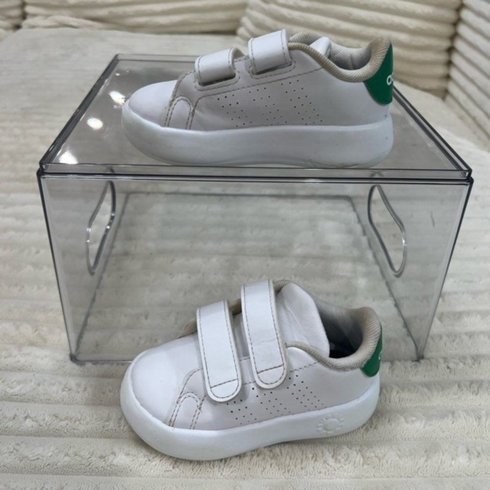 adidas Kids Advantage Shoe/Sneakers Size Kids 6K Color White And Green
